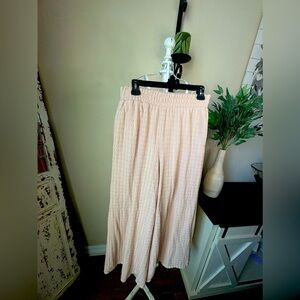 Cream Wide-Leg Pants